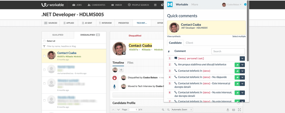 Demo of Human Direct Toolbox - Recruitment Pipeline